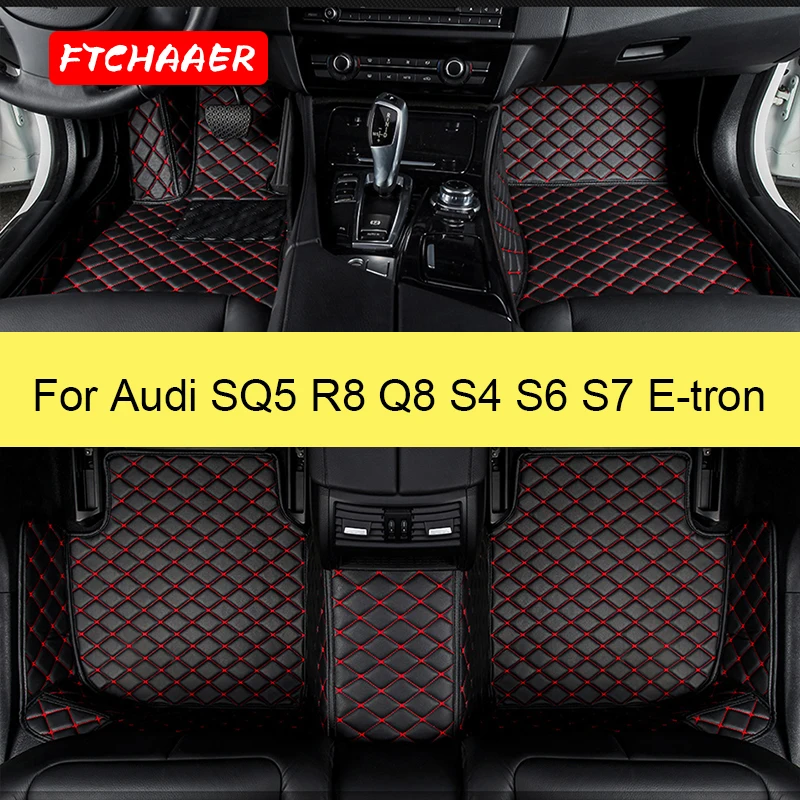 

FTCHAAER Car Floor Mats For Audi SQ5 R8 Q8 S4 S6 S7 E-tron Foot Coche Accessories Auto Carpets