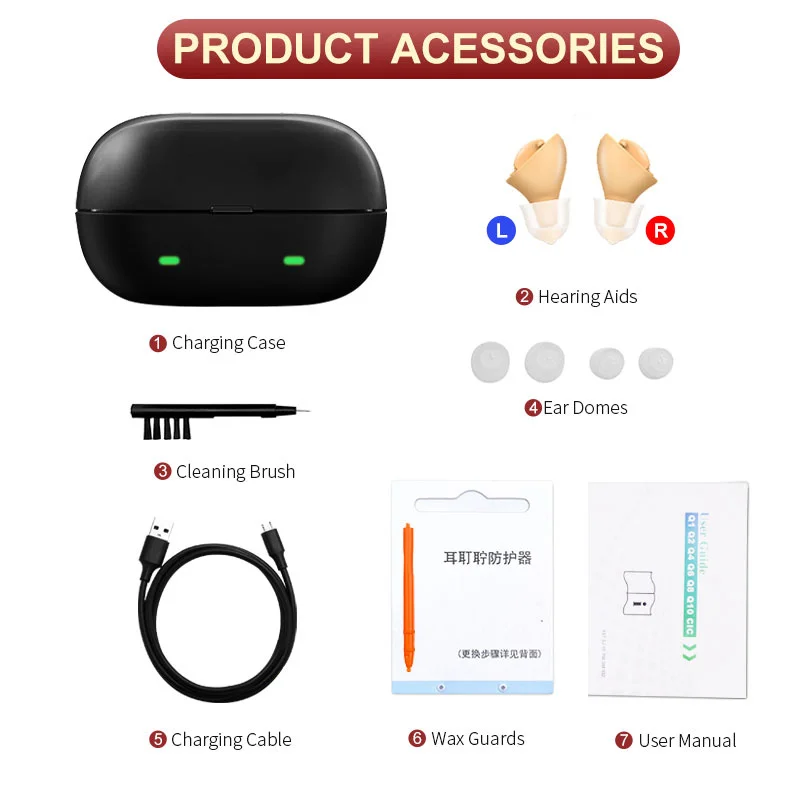 Перезаряжаемый слуховой аппарат усилитель звука невидимый цифровой