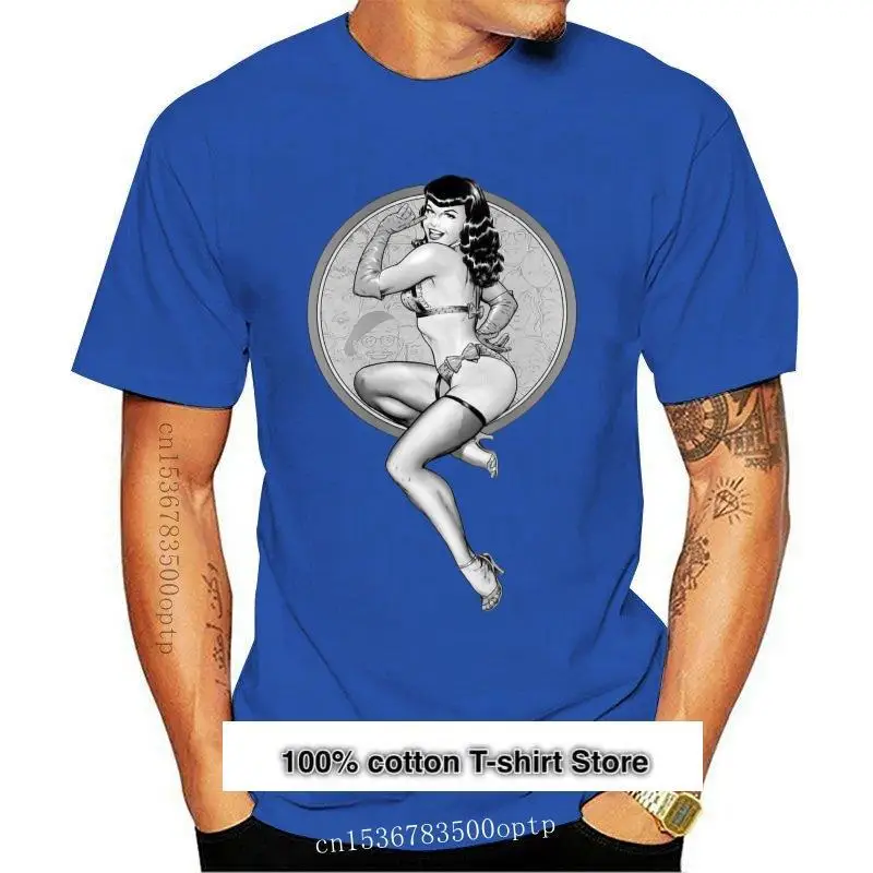 

BETTIE PAGE-Camiseta de algodón para hombre, póster vintage de tallas S-5XL, 100%, G0347