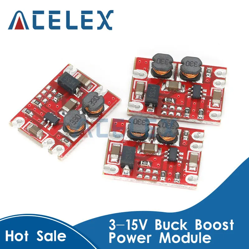 

DC-DC Automatic Buck Boost Power Module Step Up and Down Board Input 3V-15V Output 3.3V/5V/4.2V/9V/12V Electronic DIY PCB