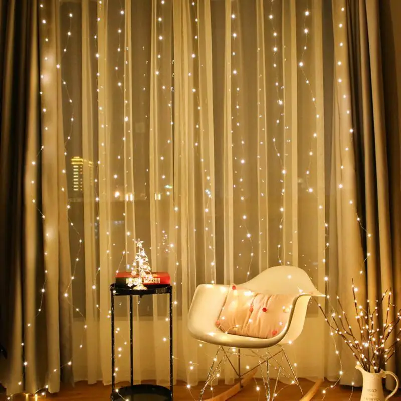 

USD LED Curtain Lights Garland Festoon Led Light Christmas String Lights Christmas Decorations 2022 Holiday Wedding Decorative