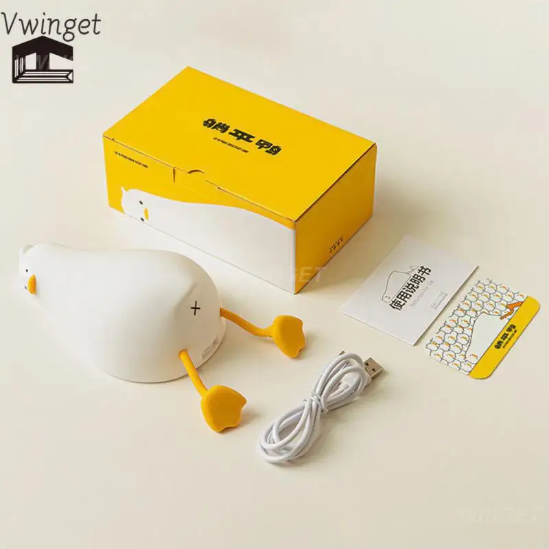 

Dimming Table Lamps Healthy Safe Durable Led Night Lamp Duck-shaped Abs Lying Flat Duck Night Lights Bedroom Decoration 260g