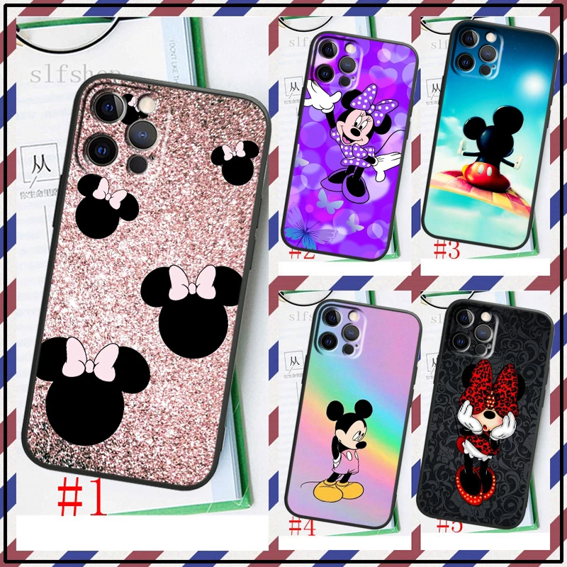 

Anime Mickey Minnie Disney Phone Case For Apple iPhone 14 13 12 11 SE XS XR X 7 8 6 5 mini Plus Pro MAX 2020 Black FUndas TPU