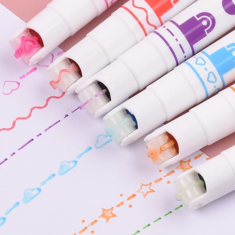 New lace roller highlighter curve / wave cloud hand account painting copy newspaper border pen outline art marker |