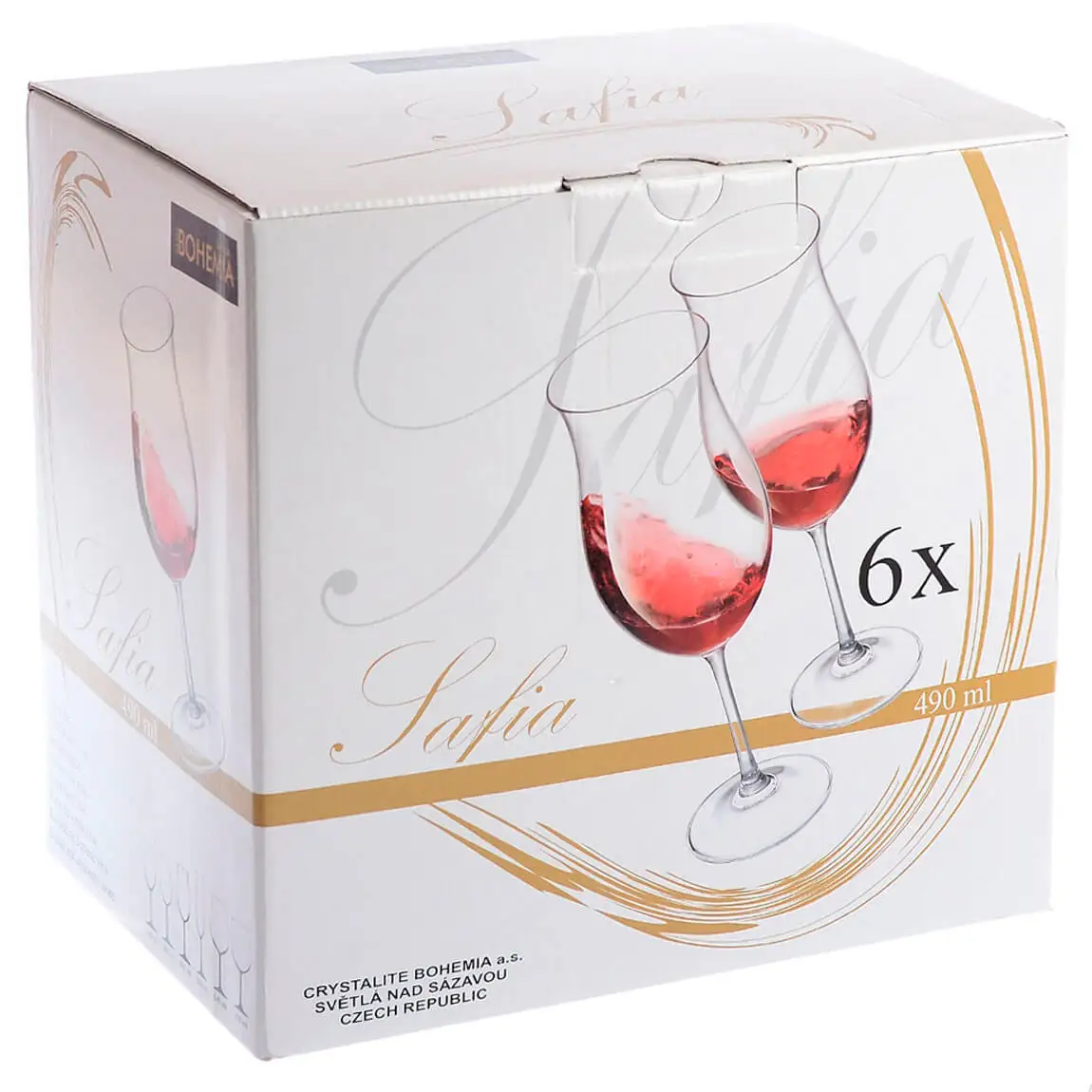 Набор бокалов для вина 490мл 6шт Crystalite Bohemia Safia 18210 |