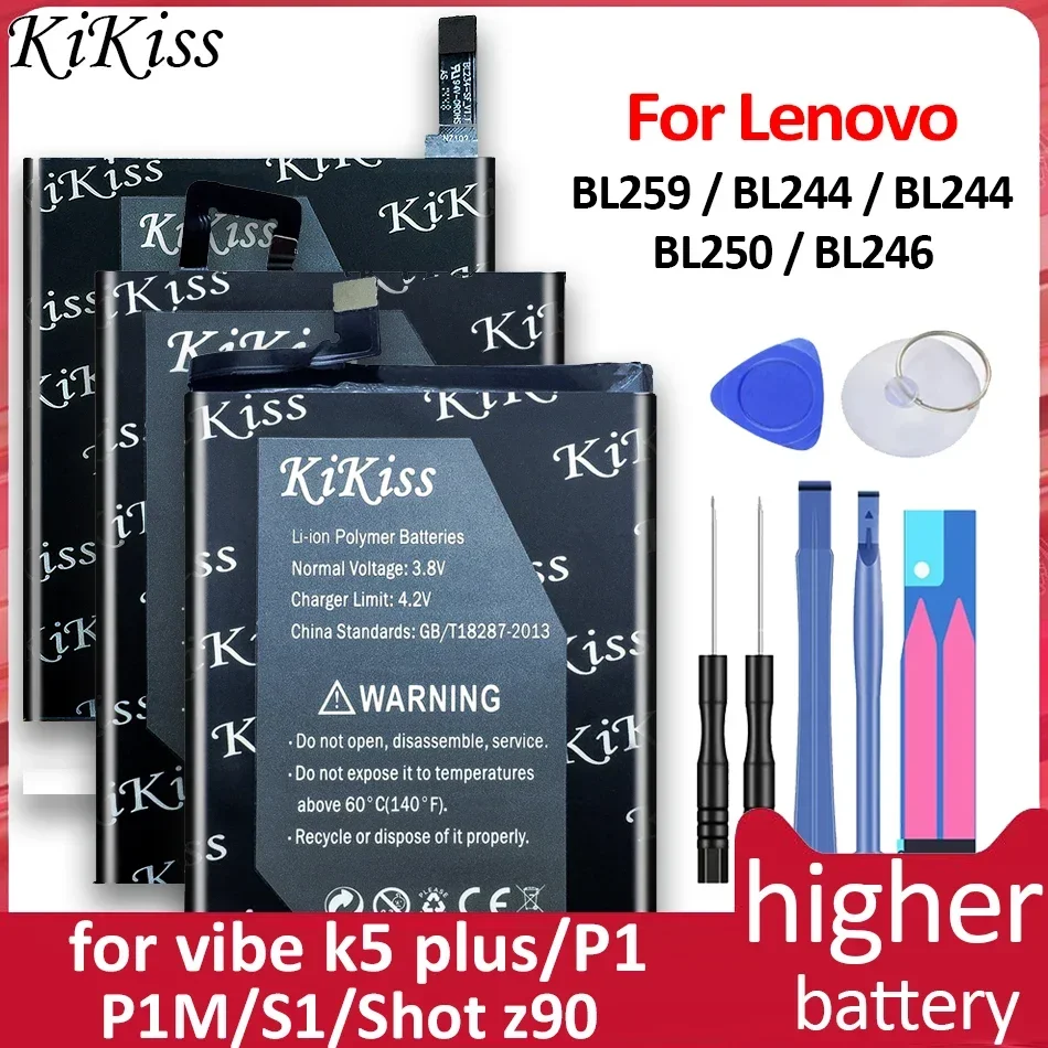BL234 BL244 BL246 BL250 BL259 Аккумулятор для Lenovo Vibe P1M P1MA40 P70 A5000/ P1 P1A42/ Shot z90 z90a40/ S1 s1a40 S1c50/k5 plus