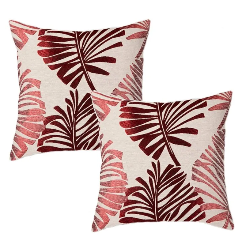 Inyahome Palm Leaves Tropical Decorative Pillowcase For Couch Sofa Home Decor Thanksgiveing Hoalloween Cotton Coussin Canapé