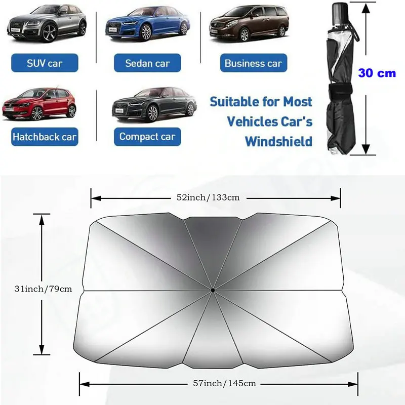

Car Windshield Sunshade Umbrella Type Sun Shade for Car Window Summer Sun Protection Heat Insulation Cloth for Car Front Shading