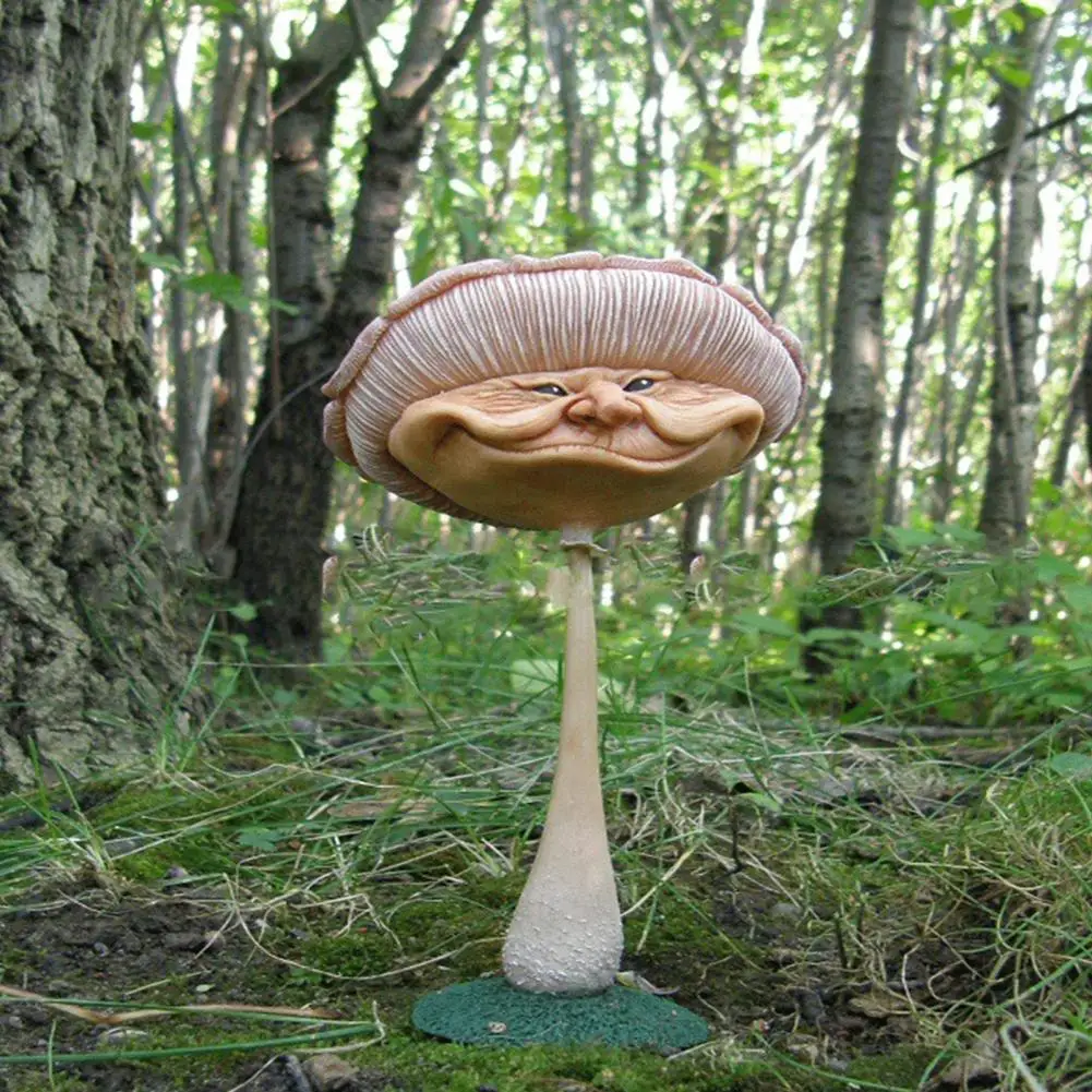 Стильная Миниатюрная Картина Гриба Стойкая к Повреждениям Скульптура Инновационная Устойчивая к Разрушению Патио Газон.