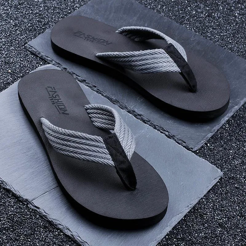 

Topvivi men Flip Flops Fashion Beach Sandals Summer Men Shoes Open Toe Slipper indoor & outdoor Flip-flops big size 46 Male Shoe