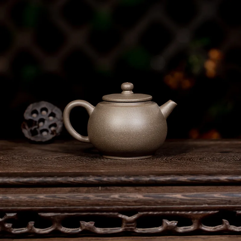 on sales marked tea pot real yixing zisha qinghui duan clay kungfu pot 230ml Chinese pot antique style free shipping images - 6