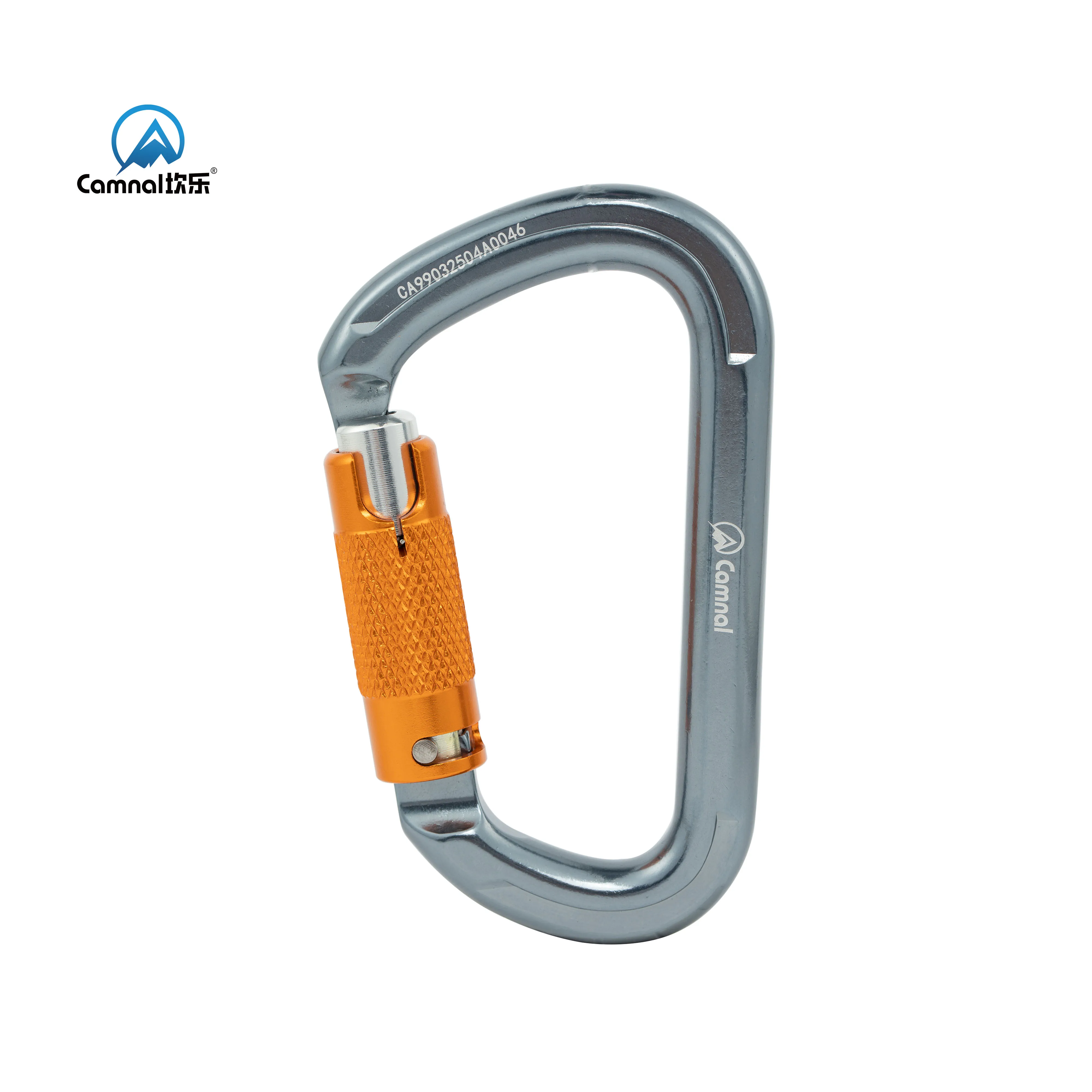 Фото Camnal Heavy Duty 30KN Алюминиевый двойной замок D-образный карабин для скалолазания Крючок для воздушной работы Сертифицированная CE модель 9903 Пользовательский логотип №1