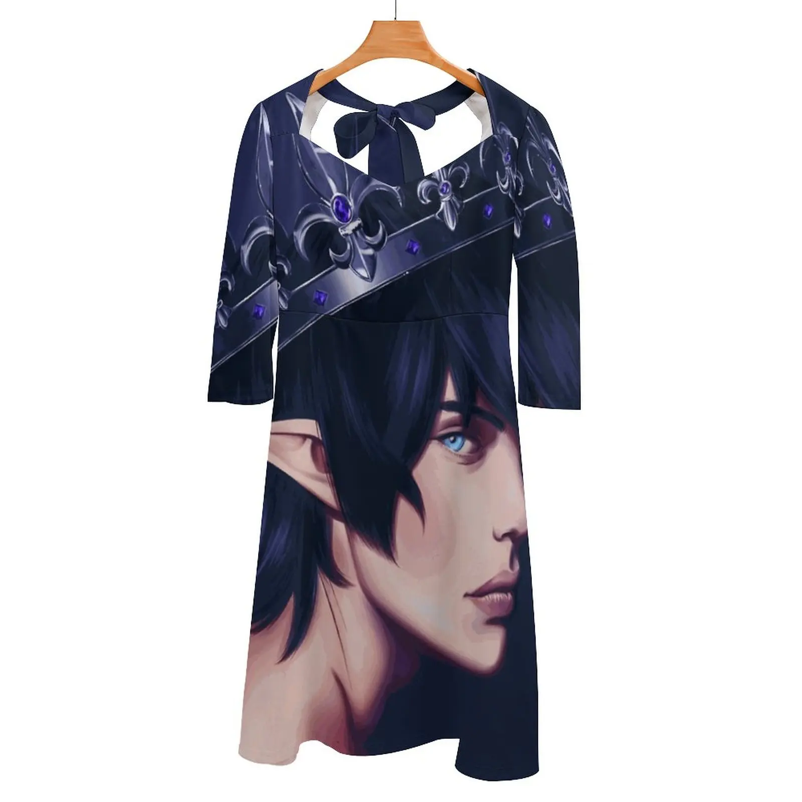 

King Aymeric Back Lacing Backless Dress Square Neck Dress Fashion Design Large Size Loose Dress Final Fantasy Xiv Ser Aymeric