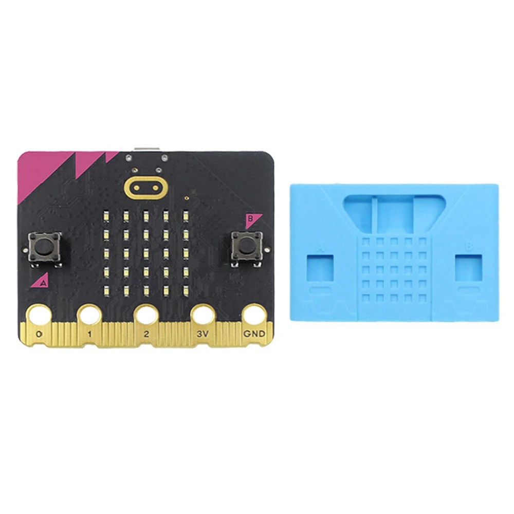 

BBC Micro:bit V2.2 Kit Built-in Speaker Mic Touch Sensitive Programmable Learning Development Board+Protective Case B