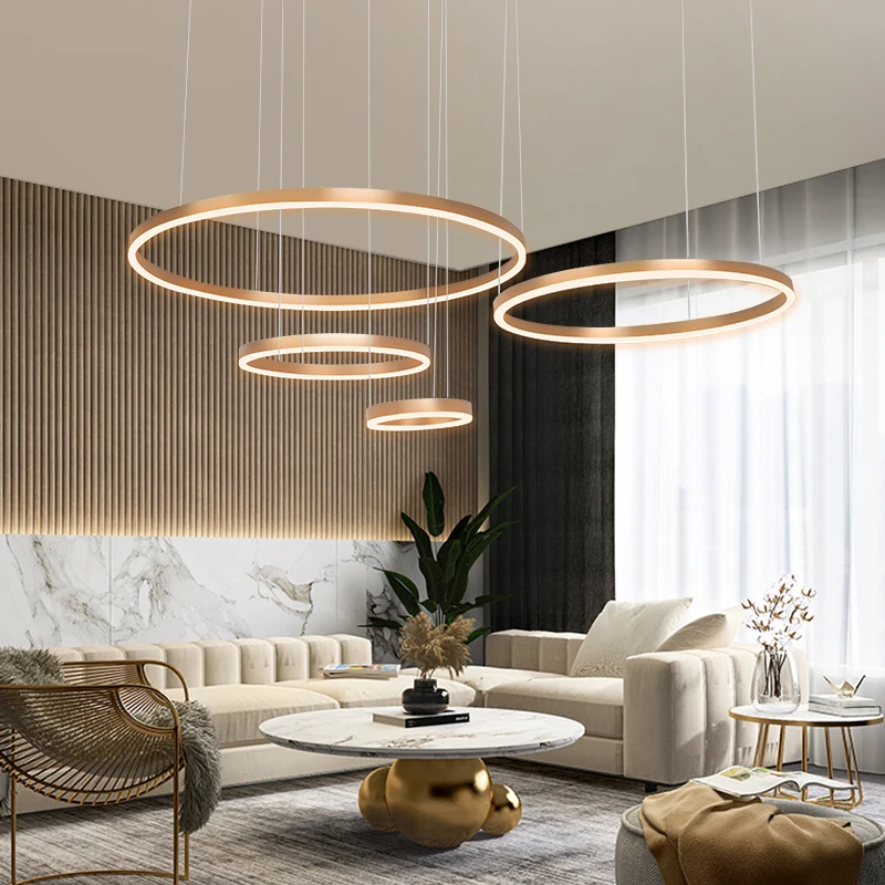 Скидка Светодиодная потолочная люстра с золотым кольцом, декоративные светильники для гостиной, спальни, комнатное освещение, Подвесная лампа Цена Светодиодная потолочная люстра с золотым кольцом, декоративные светильники для гостиной, спальни, комнатное освещение, Подвесная лампа