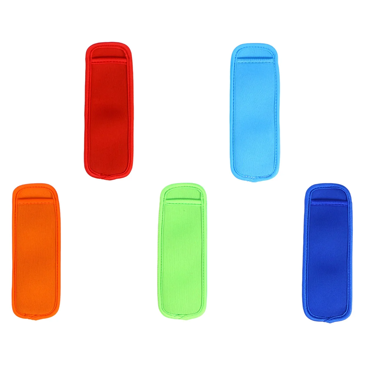 

5pcs Neoprene Fabric Popsicle Holder Antifreezing Reusable Protective Ice Sleeves Bags (Random Color)