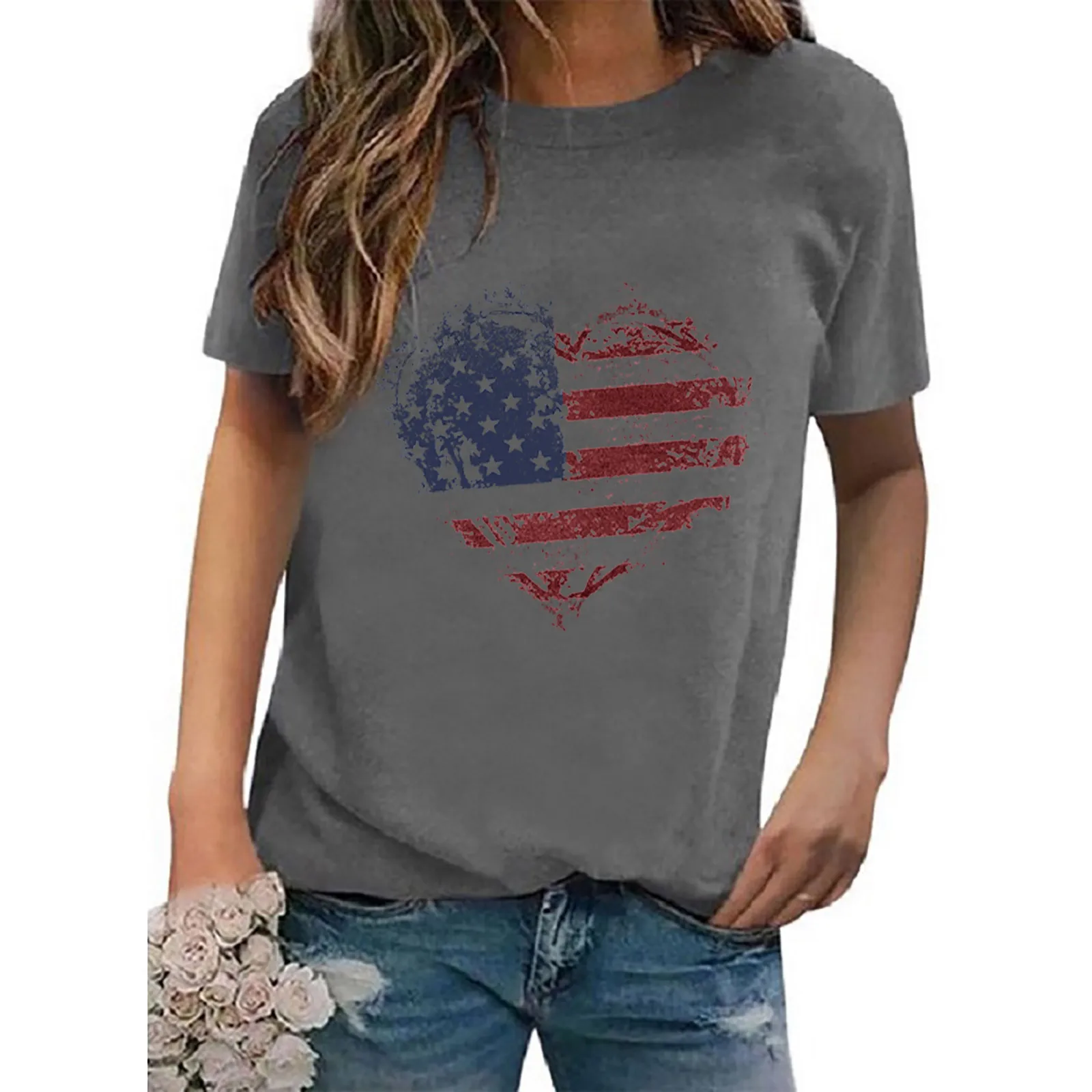 

Женские рубашки с длинным рукавом, женские рубашки на День независимости, Свободный Повседневный стильный топ, рубашка, повседневные рабоч...