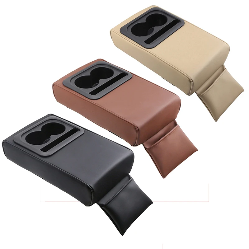 

1Pc Universal PU Car Armrest Center Console Box Tray Organizer Cup Holder Storage Bracket Car Accessories Interior Storage Box