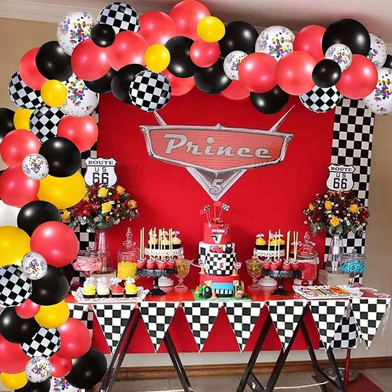 

Racing Car Party Balloon Banner Checkered Race Car Theme Parti Kids Boy Birthday Party Decor Boys Birthday Favor Children Gifts