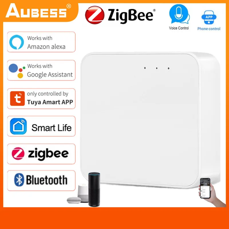 

Tuya Smart Gateway Hub Multi-mode Smart Home Bridge Bluetooth ZigBee APP Wireless Remote Voice Control For Alexa Google Home