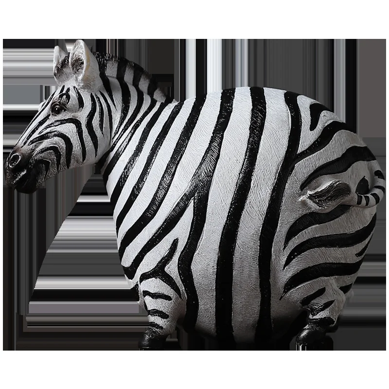

Zebra Statue Resin Material Cute Animal Sculpture Modern Style Home Decoration Ornaments Desktop Furnishings