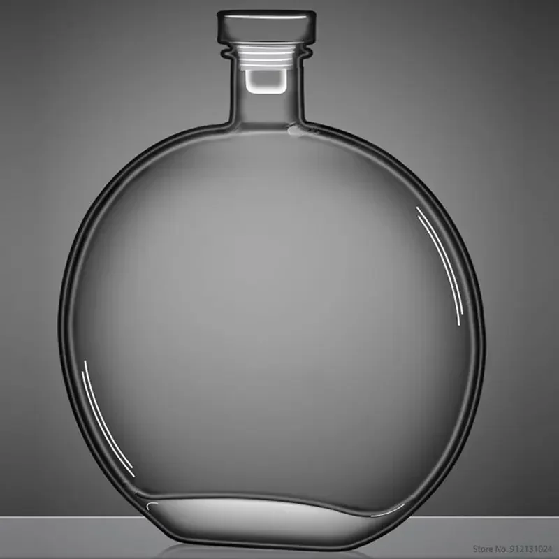 Круглая бутылка для вина прозрачная стеклянная посуда ликера спирта без свинца