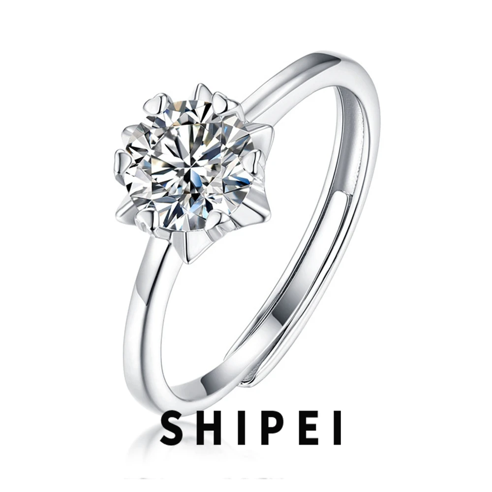 

Женское кольцо из серебра 0,5 пробы с муассанитом 100%-3 карата