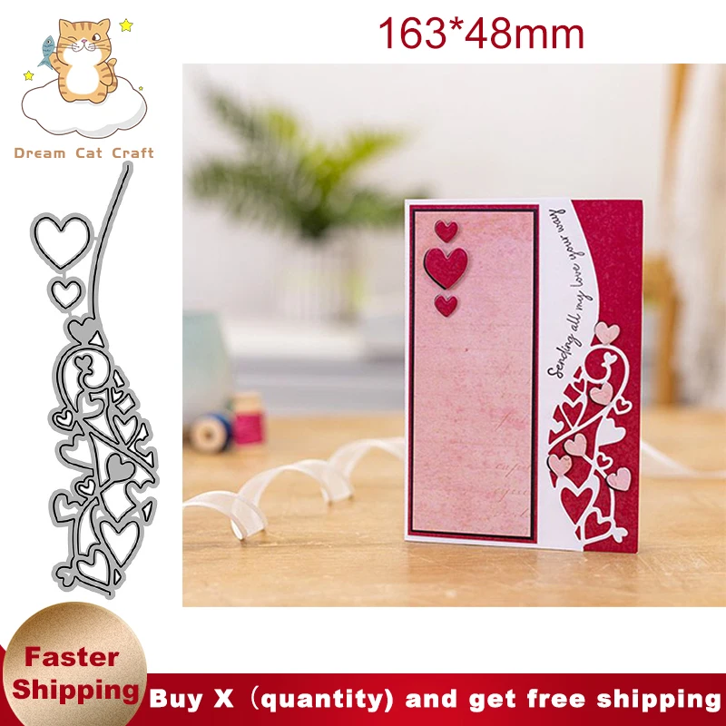 

Heart Invitation Envelope Lace Love Metal Cutting Dies Stencil Scrapbooking DIY Album Stamp Paper Card Embossing Decor Craft New