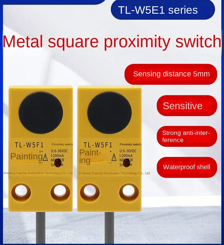 

Square proximity switch Metal sensor TL-W5F1/F2/E1/E2/D1/D2 DC three-wire normally on NPN NO NPN NC