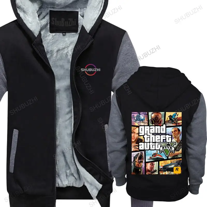 

Grand Theft Auto Game GTA 5 boy winter coat Cool GTA5 girl hooded zipper Colorful Print thick hoodie sweatshirt Funny clothing