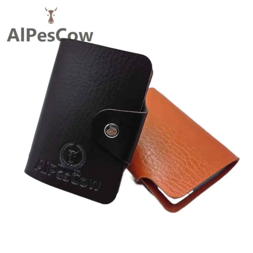 

High Quality Full Grain Leather Business Card Holder For Men Women Function 20 Bits Credit Card Case Bag ID Passport Card Wallet