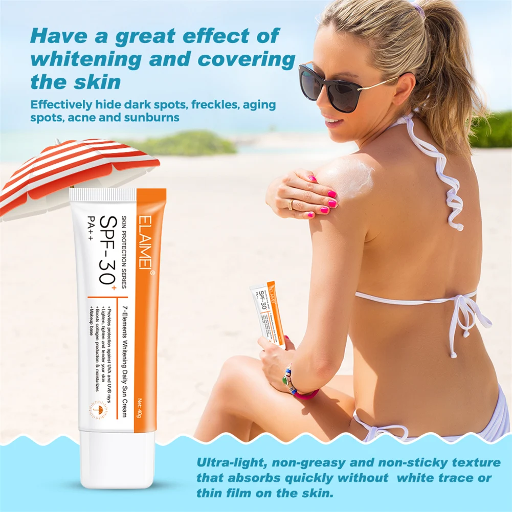 

SPF 30+ Facial Body Sunscreen Cream Sun Block Cream Oil Control Skin Whitening Sun Cream Sun Protection For Face Body 40g