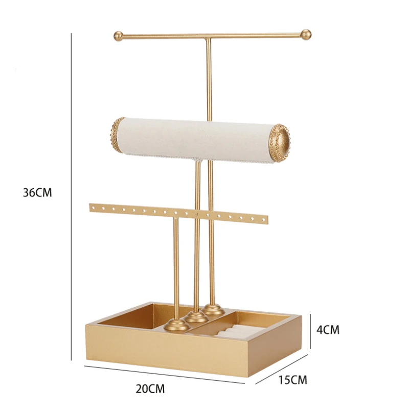 T-type 3-layer jewelry display rack jewelry earring rack earring necklace bracelet rack hair band storage rack ring removable