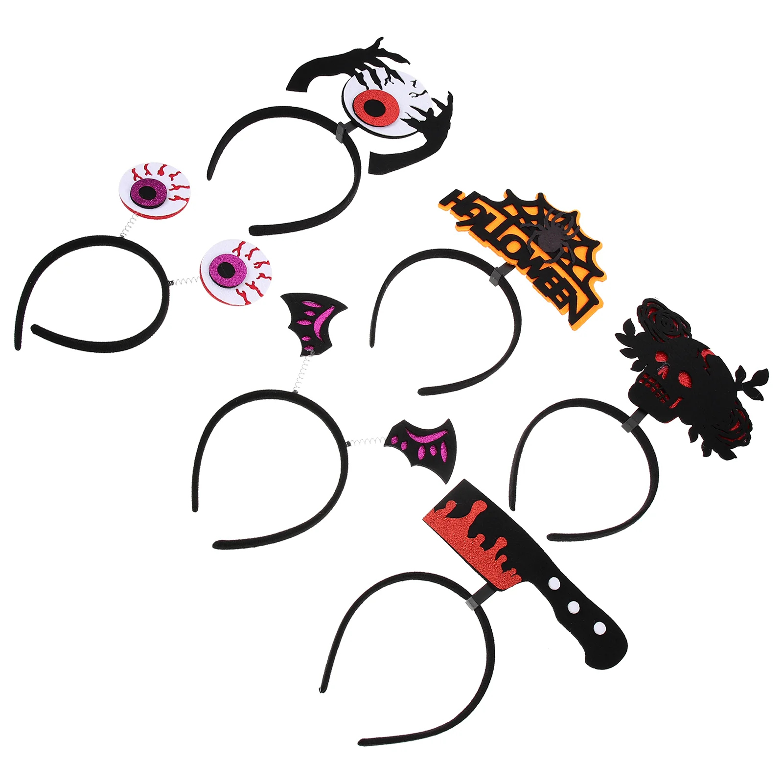 

6Pcs Weird Headband Plastic Costume Party Felt Cloth Hairband