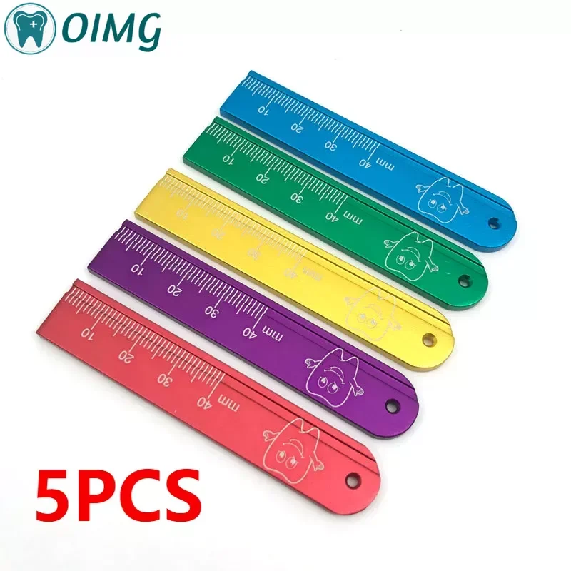 

5Pcs Aluminium Dental Endo Rulers with Span Measure Scale Root Canal Length Measuring Ruler Colorful Dentista