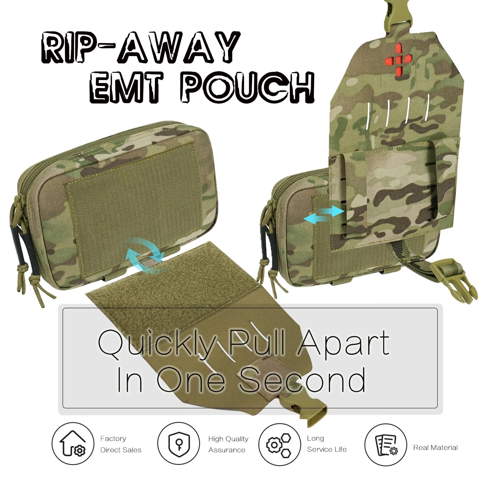 Тактический подсумок Rip Away MOLLE IFAK с быстросъемной системой отрывания набор для