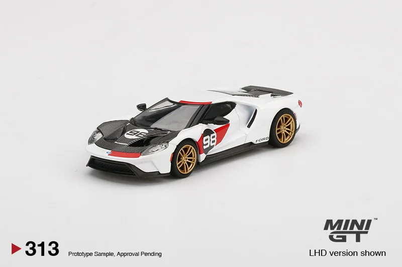 МОДЕЛИ TSM MINIGT # 313 1:64 Ford GT No 98 2021 Модель автомобиля Ken Miles Heritage из литого под
