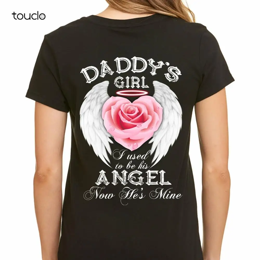 

Daddy'S Girl I Used To Be His Angel Now He'S Mine T-Shirt Father'S Day T-Shirt Shirts For Men Short Sleeve New Popular Tshirt