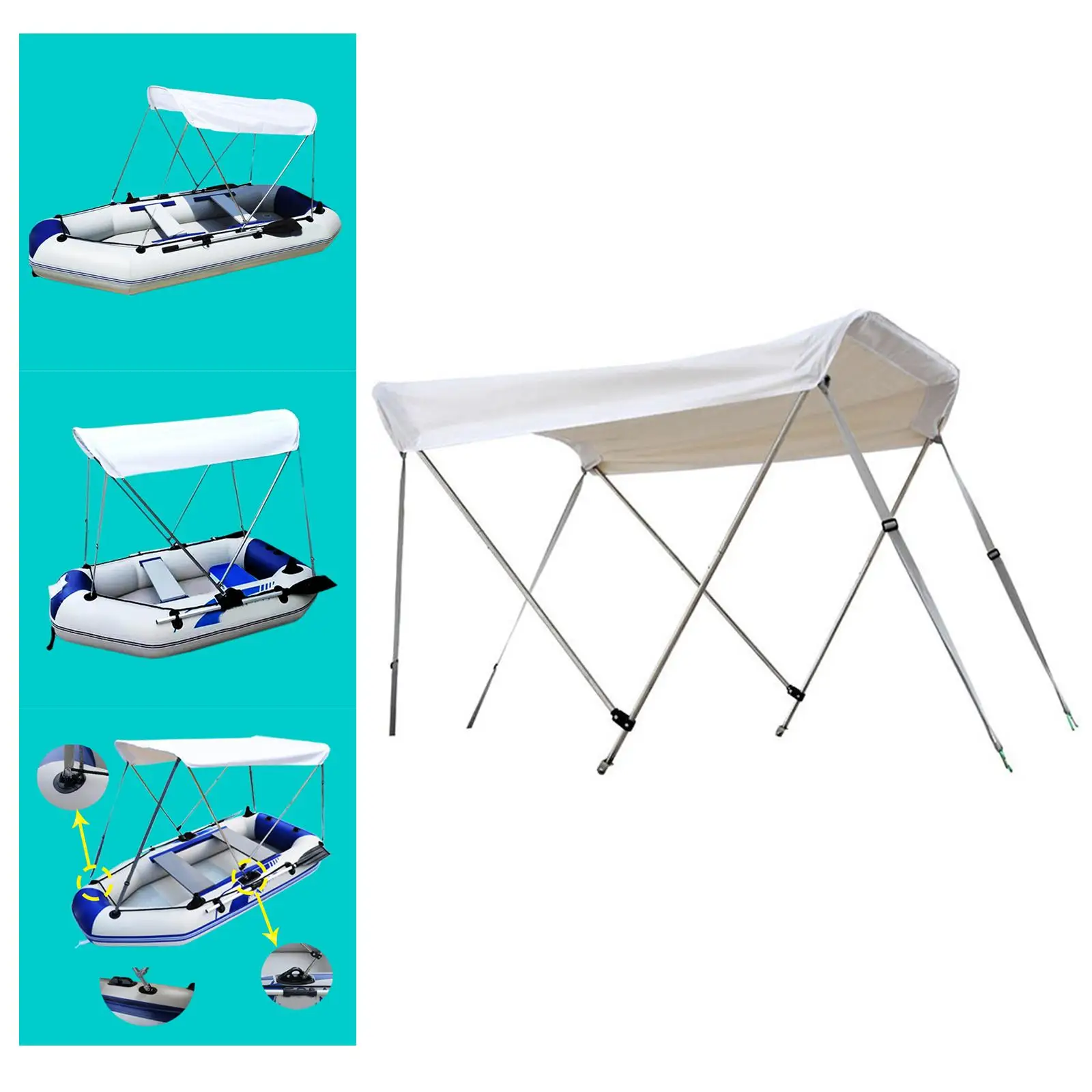 

Inflatable Boat Canopy Bimini Fishing Boat Cover Shade Sunshade