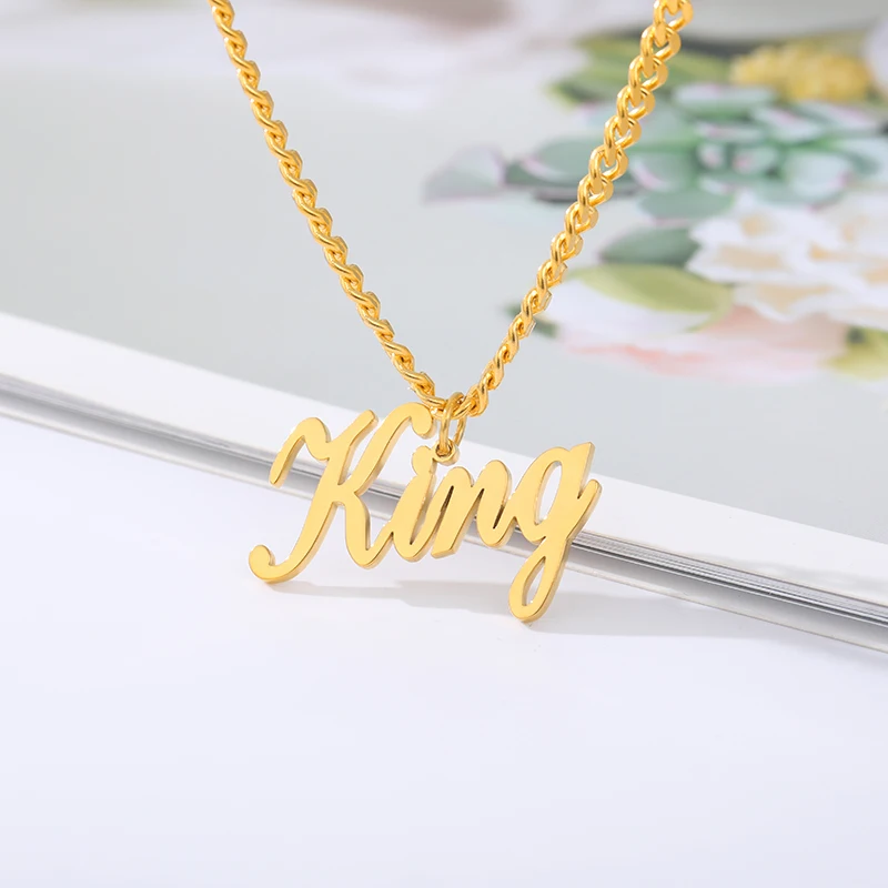 

Ожерелья с именем на заказ, подвески, ювелирные изделия из нержавеющей стали, кубинская цепь, персонализированная табличка, чокер, подарки ручной работы