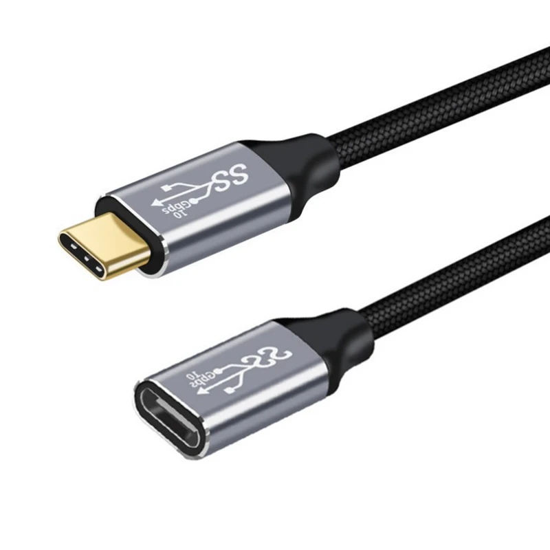 100W PD 5A Quick Charging USB3.1 Type-C 90degree Extension Cable 4K 60Hz 10Gbps USB-C Extension Cable 5M MacBook Asus HP Laptop