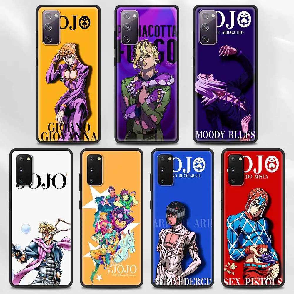 

Black Case For Samsung S23 Galaxy S20 S21 FE Ultra S9 S8 S10 Plus Lite S7 Edge S10e Black Soft TPU Coque Anime JoJos Bizarre