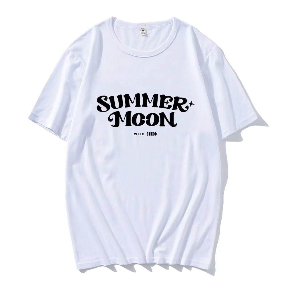 Футболки ILLIT с принтом Луны и букв летняя футболка в стиле хип-хоп уличная одежда