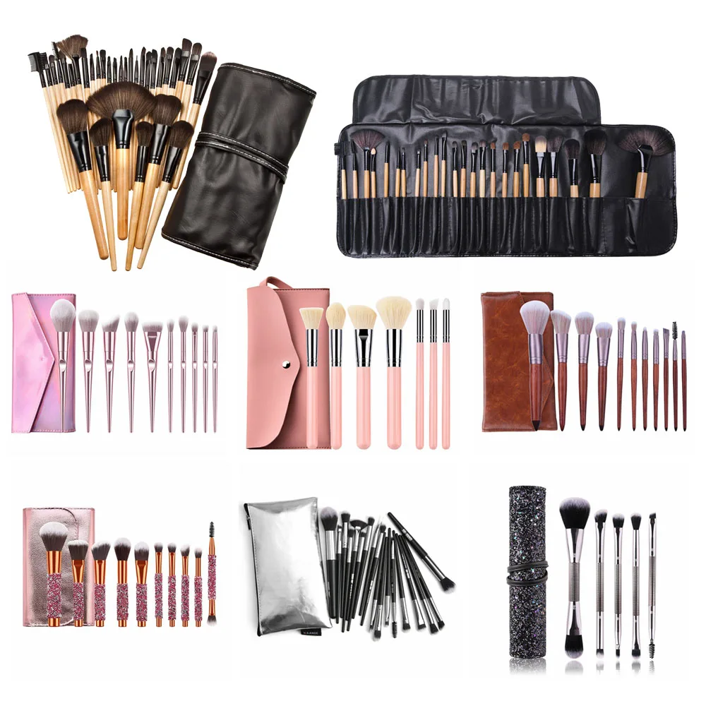 

1 Set Professional Make up Brushes Eyeshadow Eyelash Powder Makeup Brushes Brocha Maquillaje with Bag + Cosmetic Sponge Puff