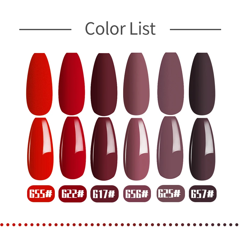 

FRANCHESKA 8ml Red Series Nail Gel Polish UV Butterfly Color Glue Dark Brown Gel Varnish Nail Art Manicuring Gel Nail Polish