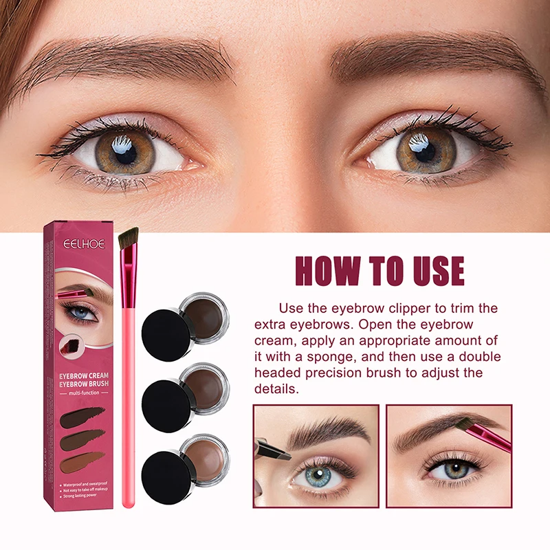 

Ultra-Thin Angled Rhombus Eyebrow Brush Multi Function Concealer Makeup Brush 4D Hair Stroke Brow Stamp Brush With Eyebrow Cream