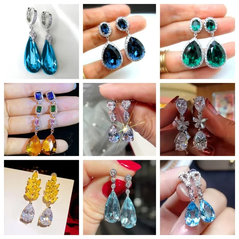 Новинка 2023 блестящие серьги из оксида циркония на банкетах высококлассная