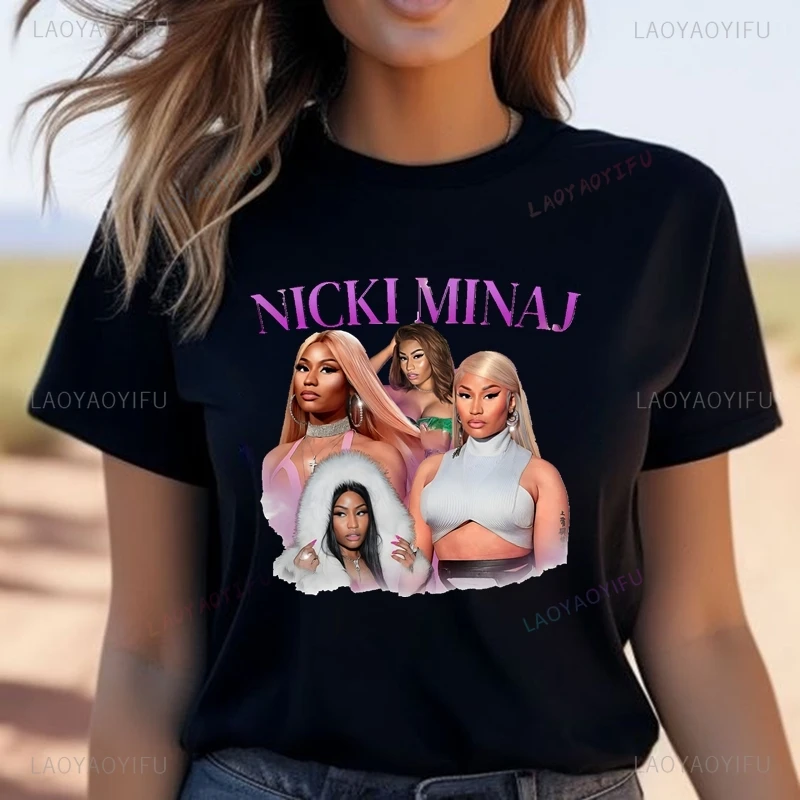 Классическая женская рубашка с принтом плаката в стиле рэпера NICKI MINAJ