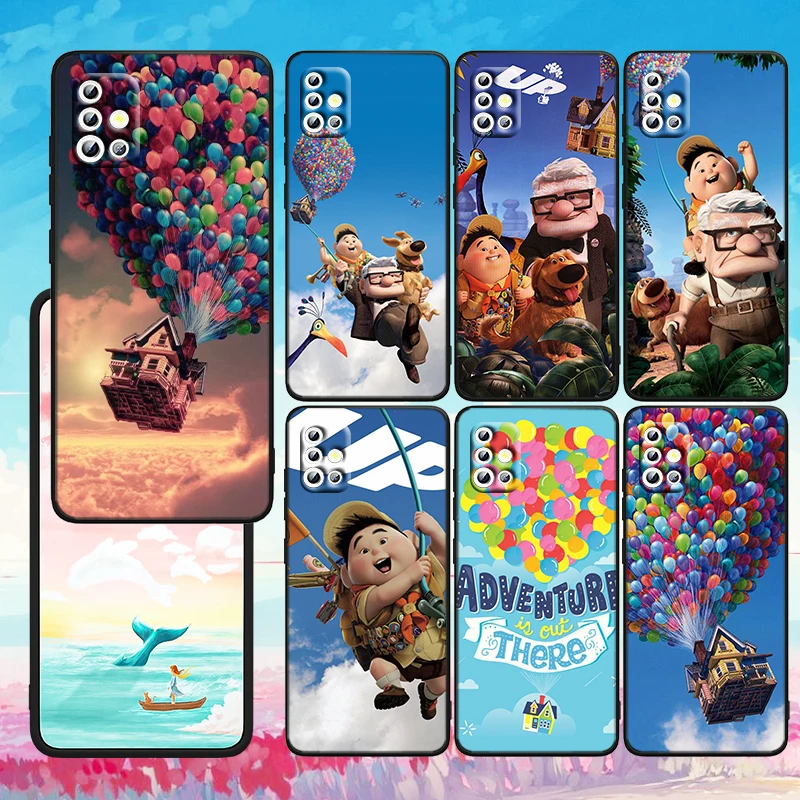 

Black Phone Case For Samsung A73 A72 A71 A54 A53 A52 A51 A42 A33 A32 A23 A22 A21S A13 A04 A03 5G Disney UP House