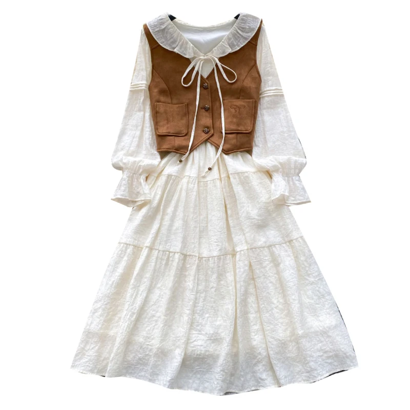 Женское Повседневное платье с длинным рукавом и V-образным вырезом